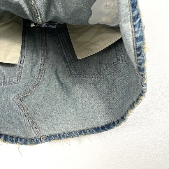 Zadig & Voltaire 40/Medium Denim Distressed Medium Wash Juice Mini Jean Skirt - Picture 5 of 9